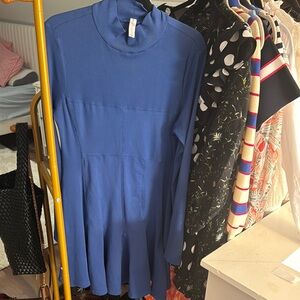 Blue Long Sleeve Dress